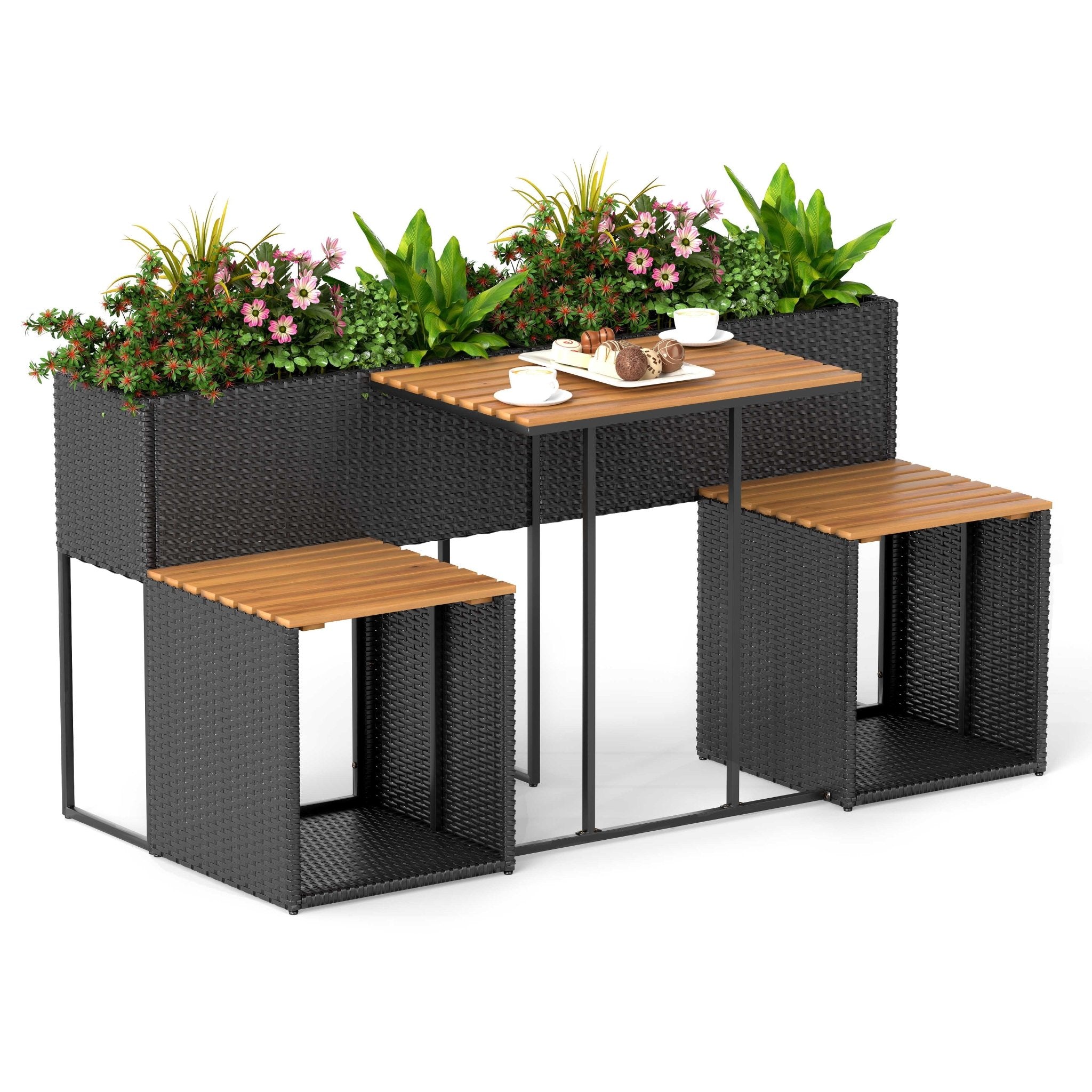 Patio Furniture Set with Raised Garden Bed for Porch and Yard - Cheeky Garden