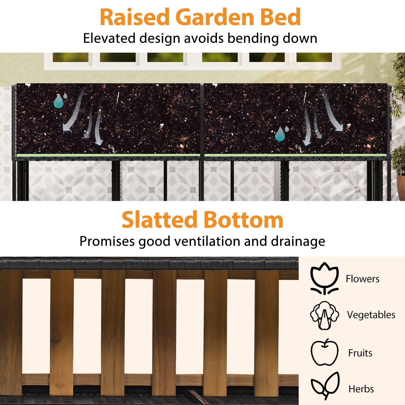 Patio Furniture Set with Raised Garden Bed for Porch and Yard - Cheeky Garden