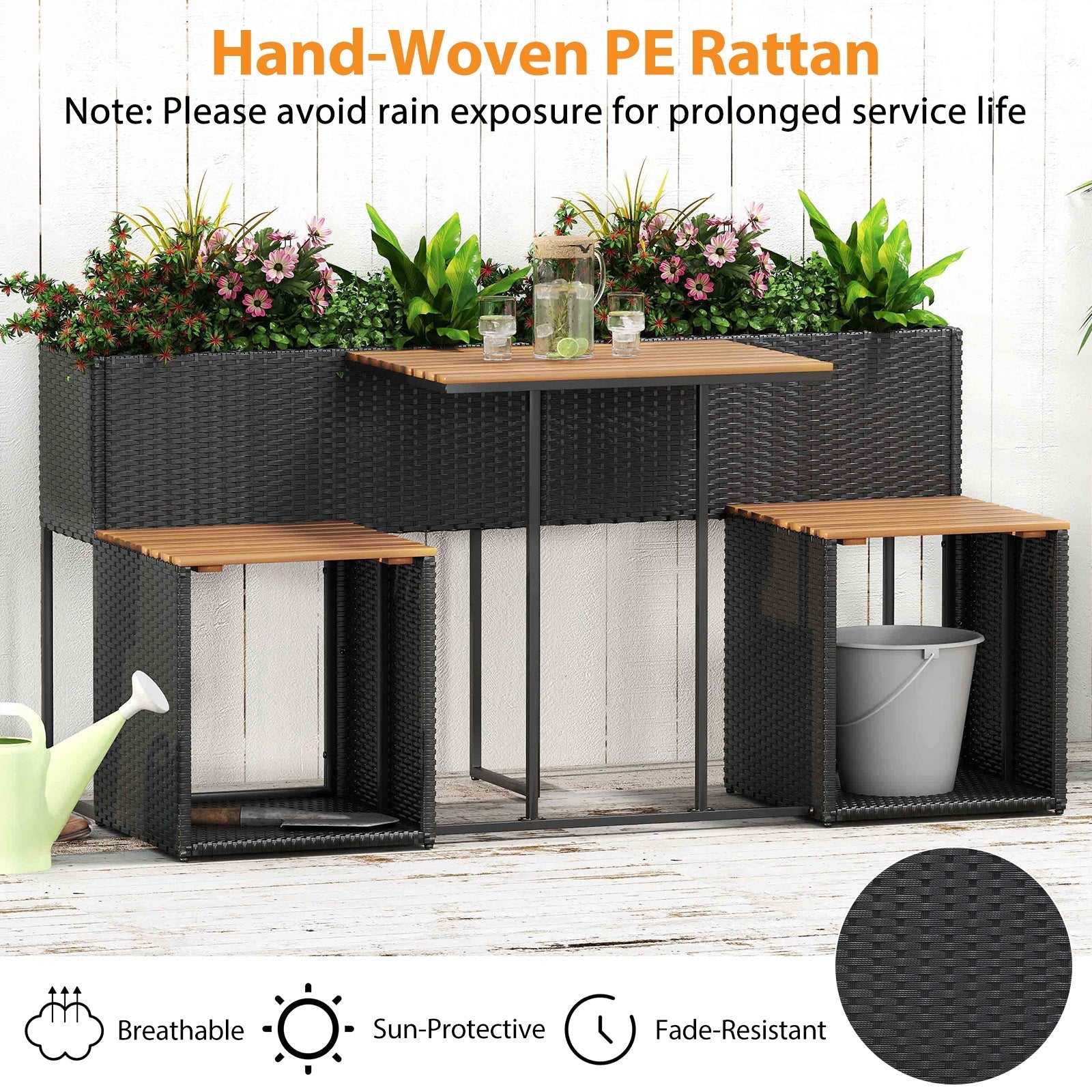 Patio Furniture Set with Raised Garden Bed for Porch and Yard - Cheeky Garden