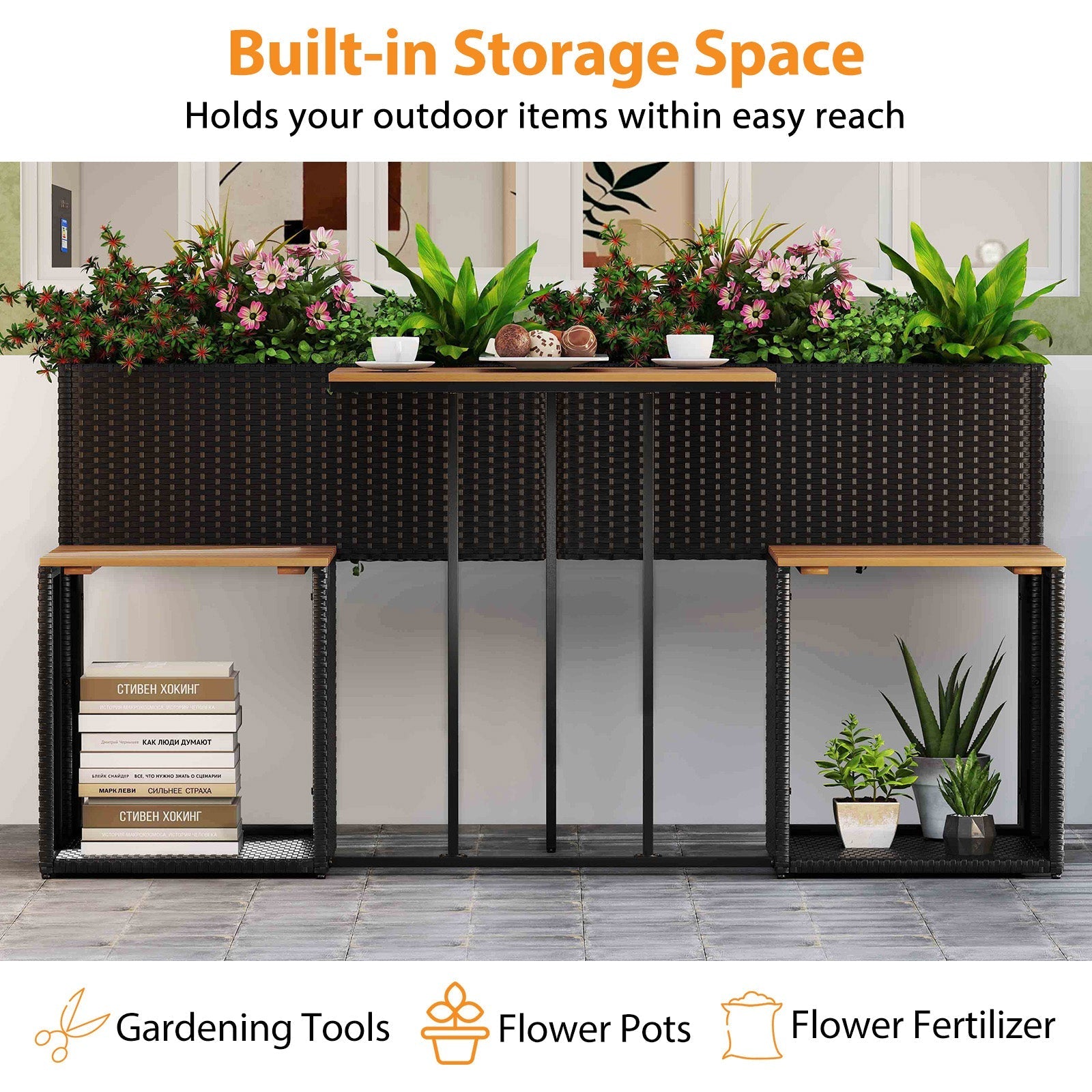 Patio Furniture Set with Raised Garden Bed for Porch and Yard - Cheeky Garden