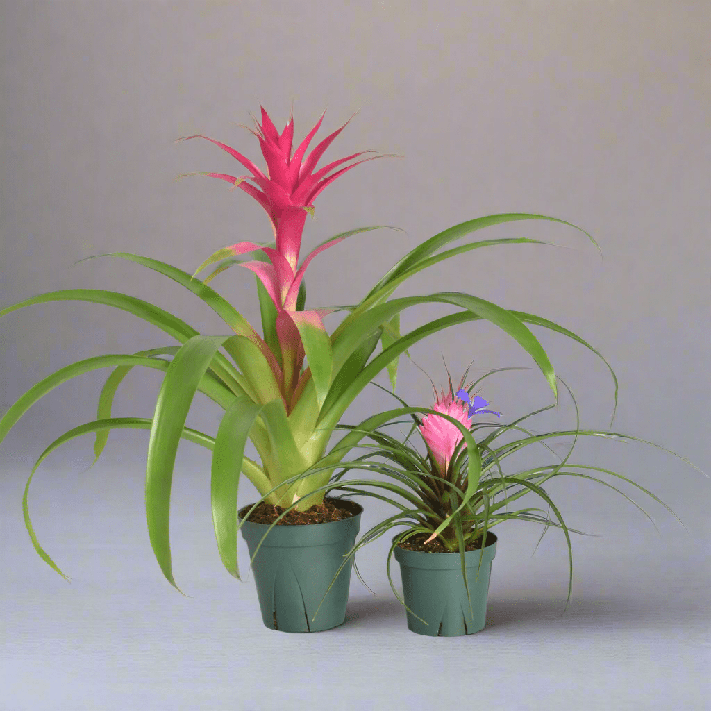 Pink Houseplant Bundle – Guzmania ‘Viola’ & Tillandsia ‘Cyanea’ - Cheeky Garden