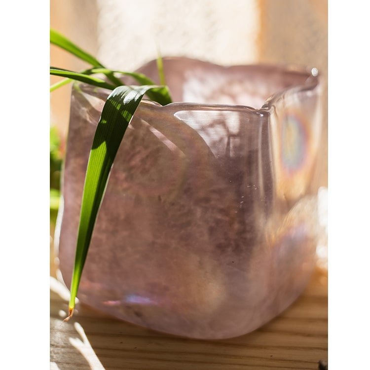 Pink Morandi Color Art Glass Vase - Cheeky Garden