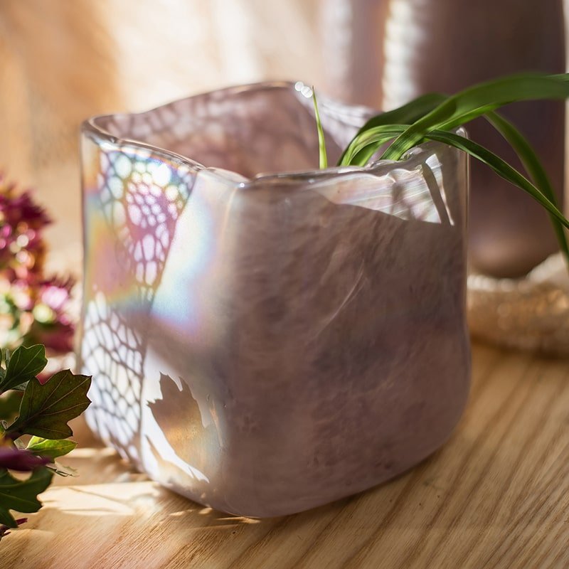 Pink Morandi Color Art Glass Vase - Cheeky Garden
