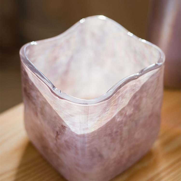 Pink Morandi Color Art Glass Vase - Cheeky Garden