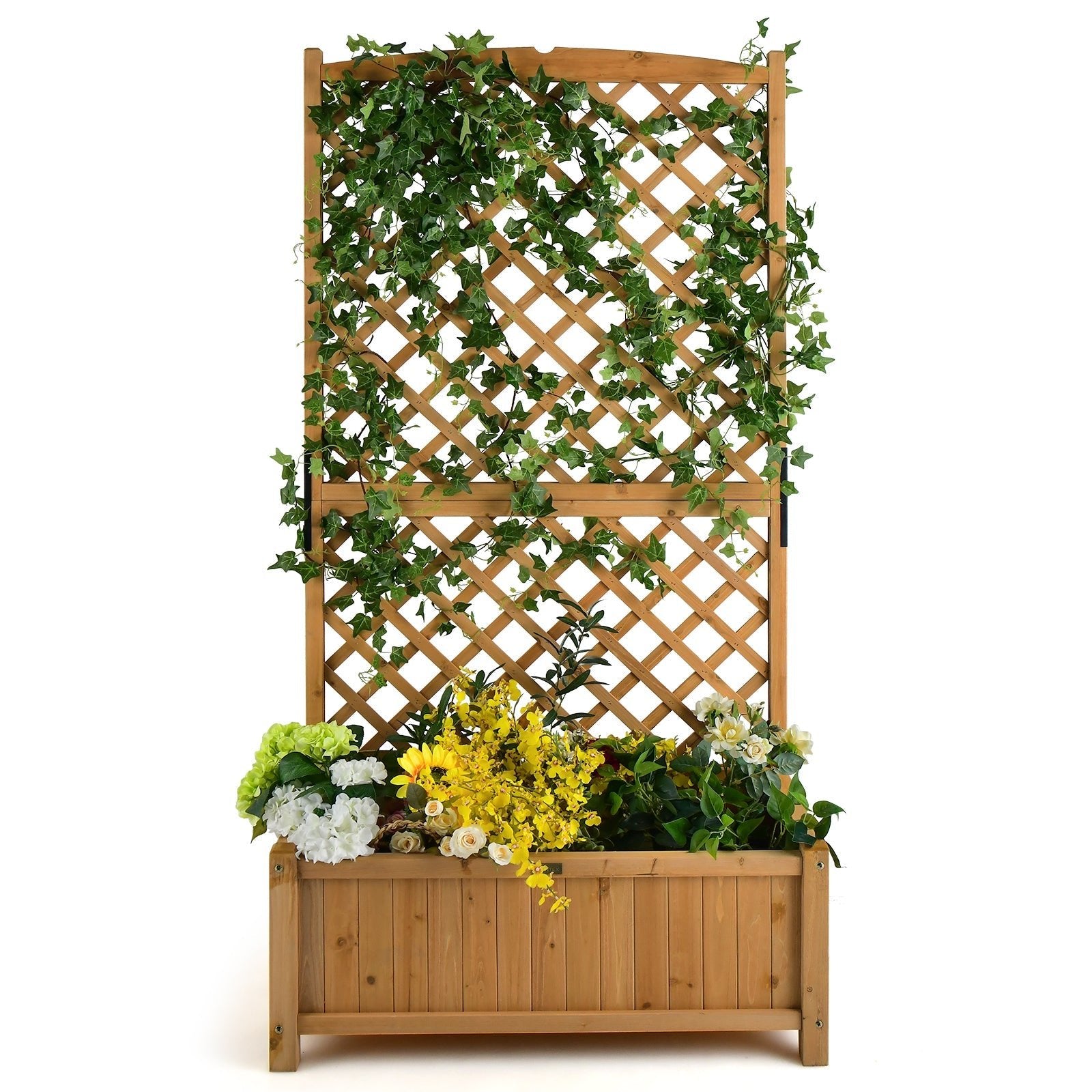 Planter Raised Bed with Trellis for Plant Flower Climbing-Orange - Cheeky Garden