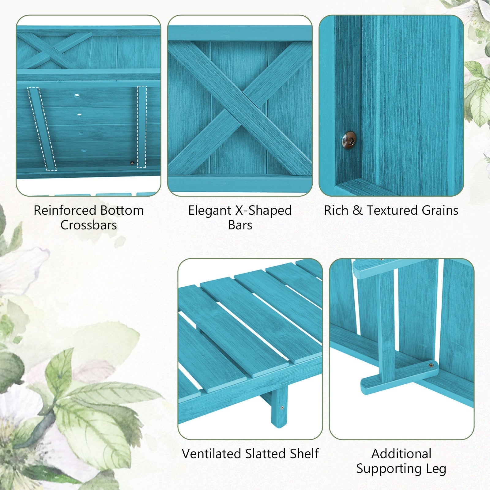 Poly Wood Elevated Planter Box with Legs Storage Shelf Drainage Holes - Cheeky Garden
