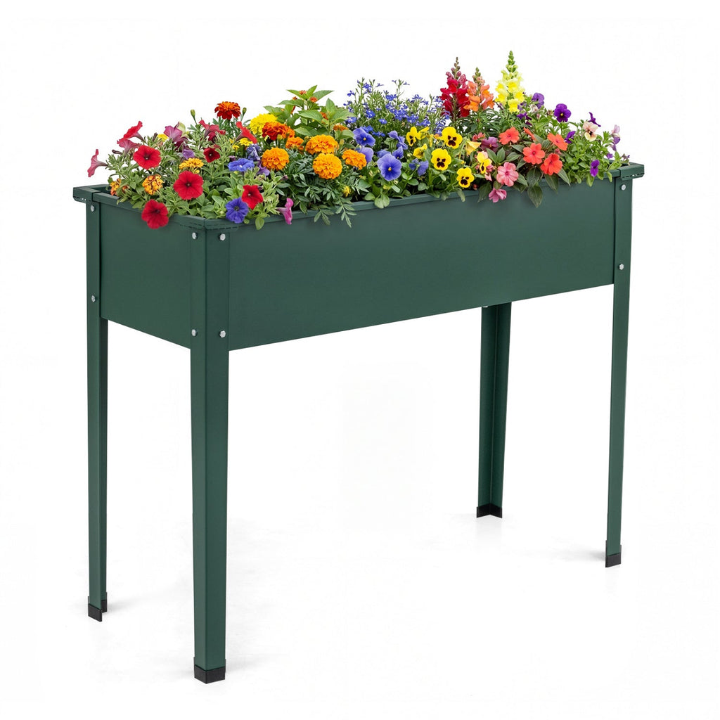 Raised Garden Bed Elevated Metal Planter Box with Legs Drainage Holes - Cheeky Garden