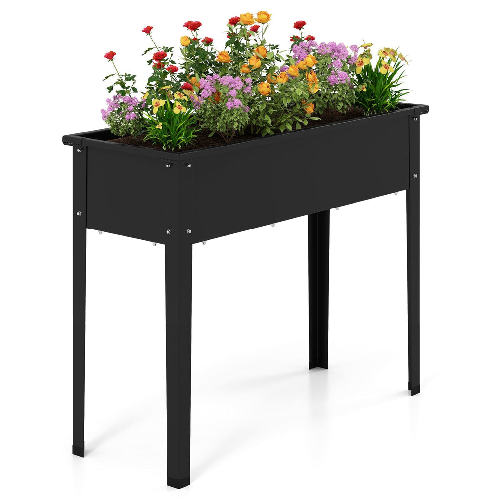 Raised Garden Bed Elevated Metal Planter Box with Legs Drainage Holes - Cheeky Garden