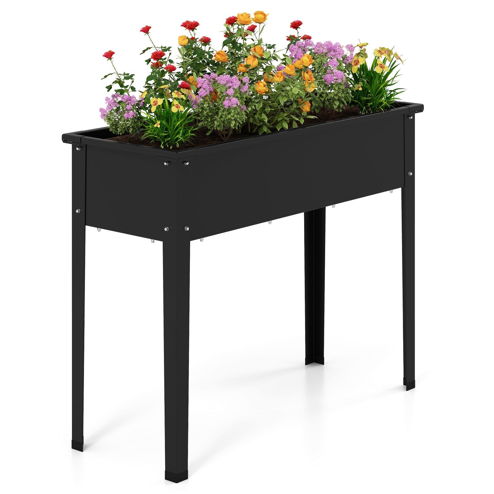 Raised Garden Bed Elevated Metal Planter Box with Legs Drainage Holes - Cheeky Garden