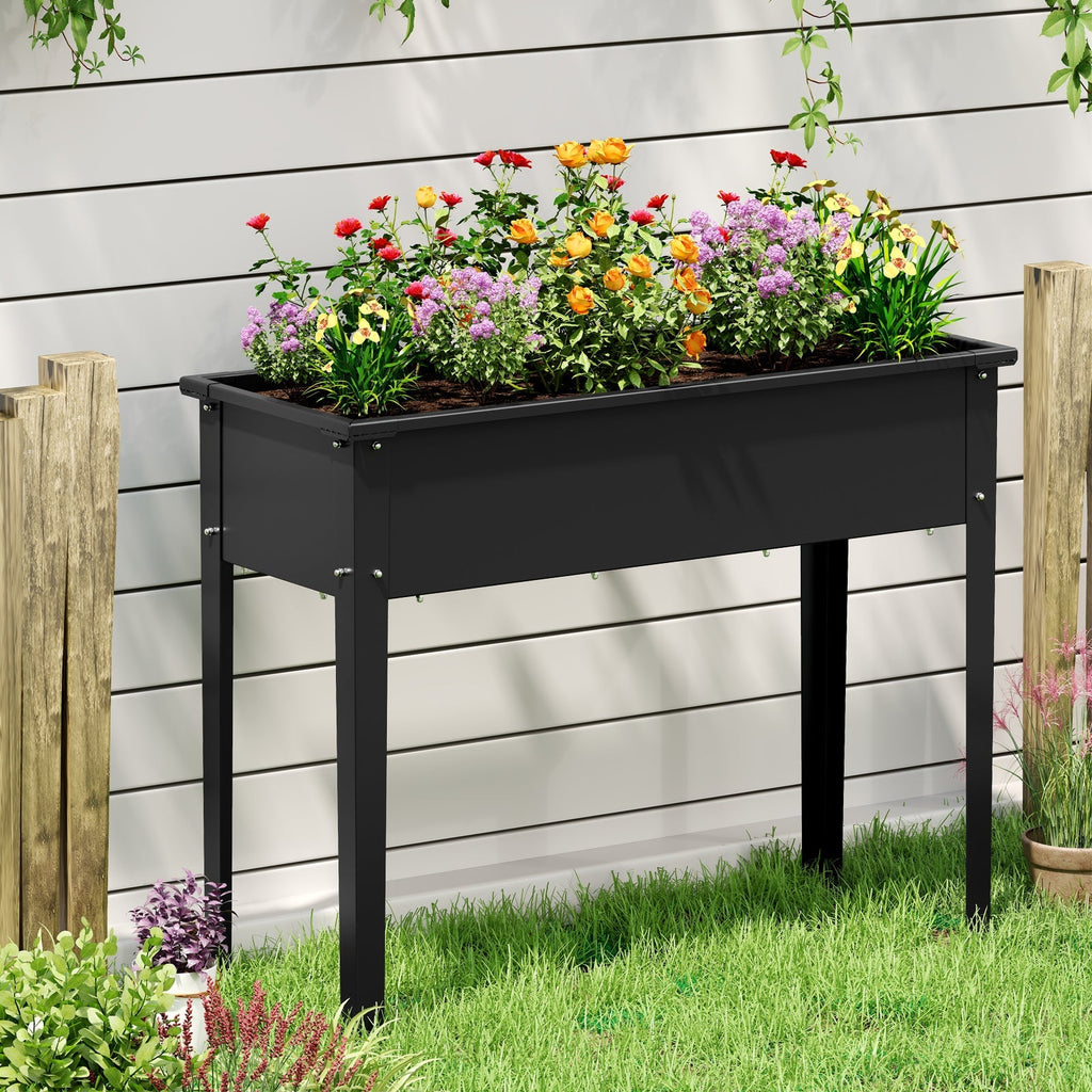 Raised Garden Bed Elevated Metal Planter Box with Legs Drainage Holes - Cheeky Garden
