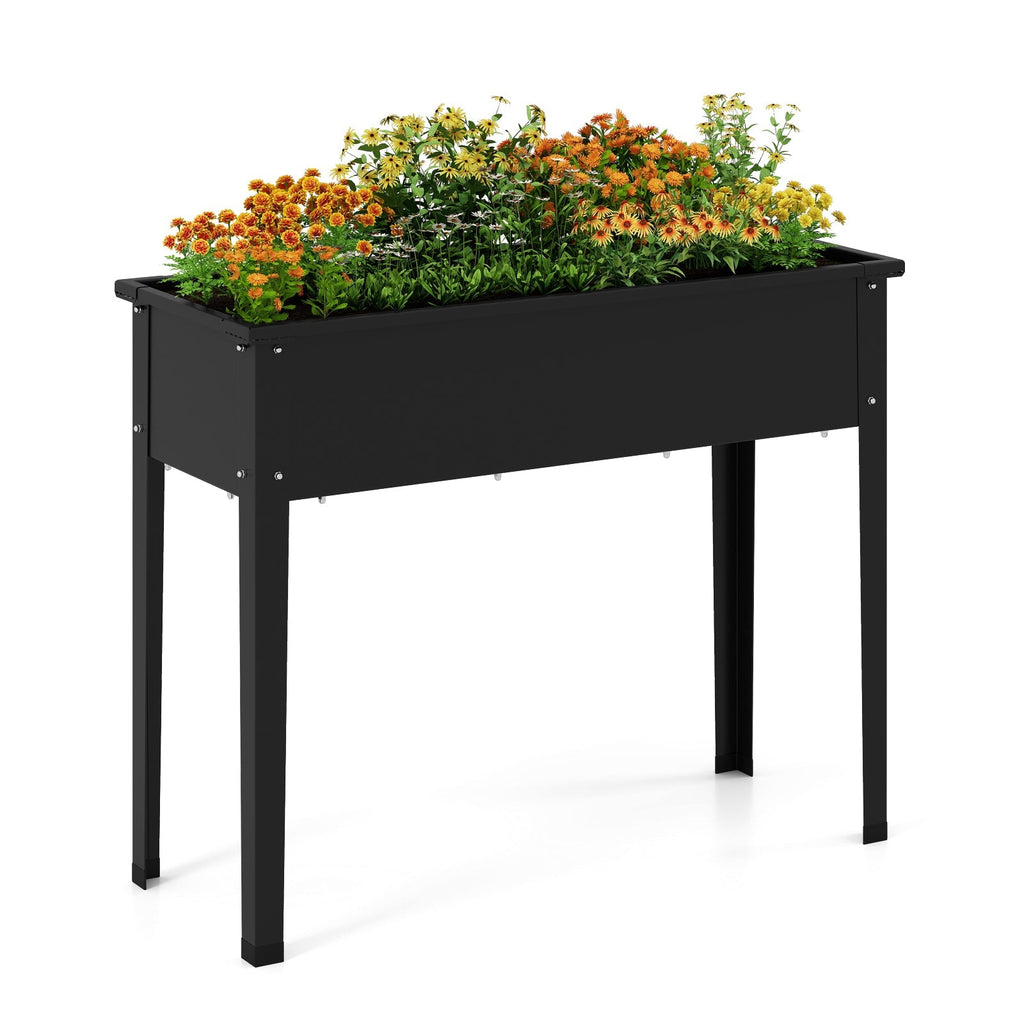 Raised Garden Bed Elevated Metal Planter Box with Legs Drainage Holes - Cheeky Garden