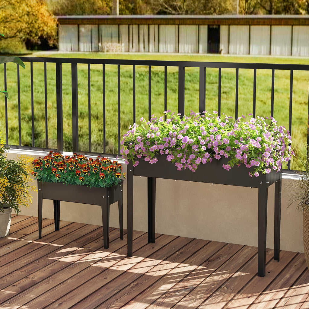 Raised Garden Bed Elevated Metal Planter Box with Legs Drainage Holes - Cheeky Garden