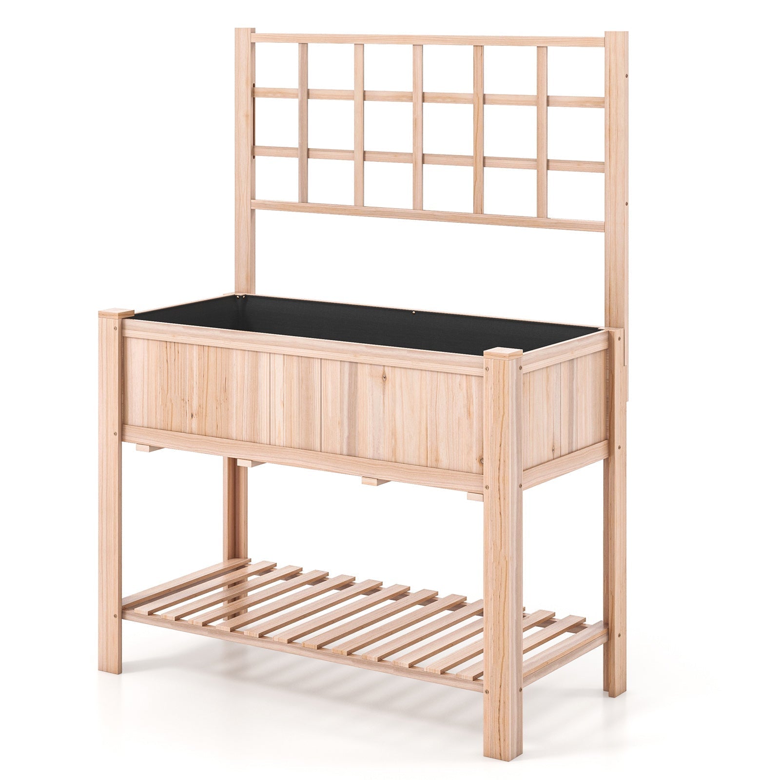 Raised Garden Bed Elevated Wooden Planter Box with Trellis - Cheeky Garden