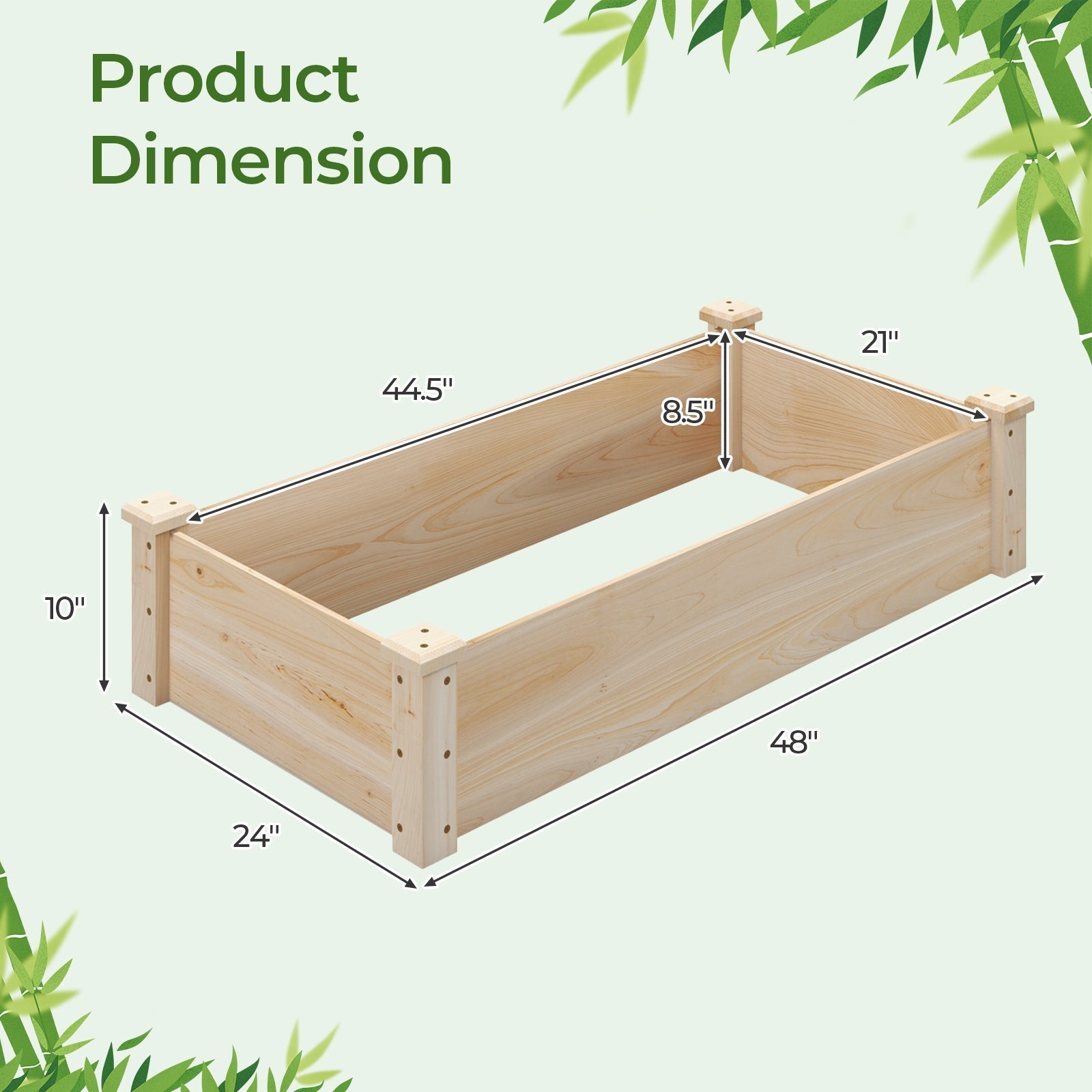 Raised Garden Bed Fir Wood Wooden Square Wood Planter Box for Garden - Cheeky Garden