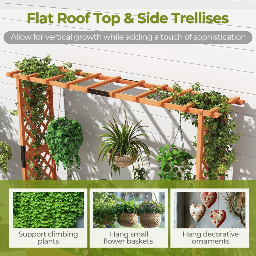 Raised Garden Bed with Arch Trellis and Hanging Roof-Orange - Cheeky Garden