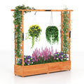 Raised Garden Bed with Arch Trellis and Hanging Roof-Orange - Cheeky Garden