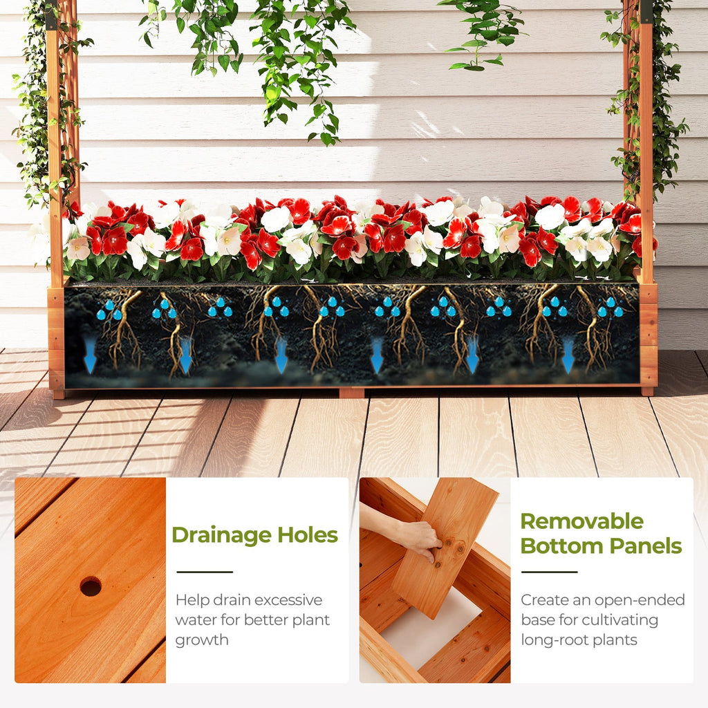 Raised Garden Bed with Arch Trellis and Hanging Roof-Orange - Cheeky Garden