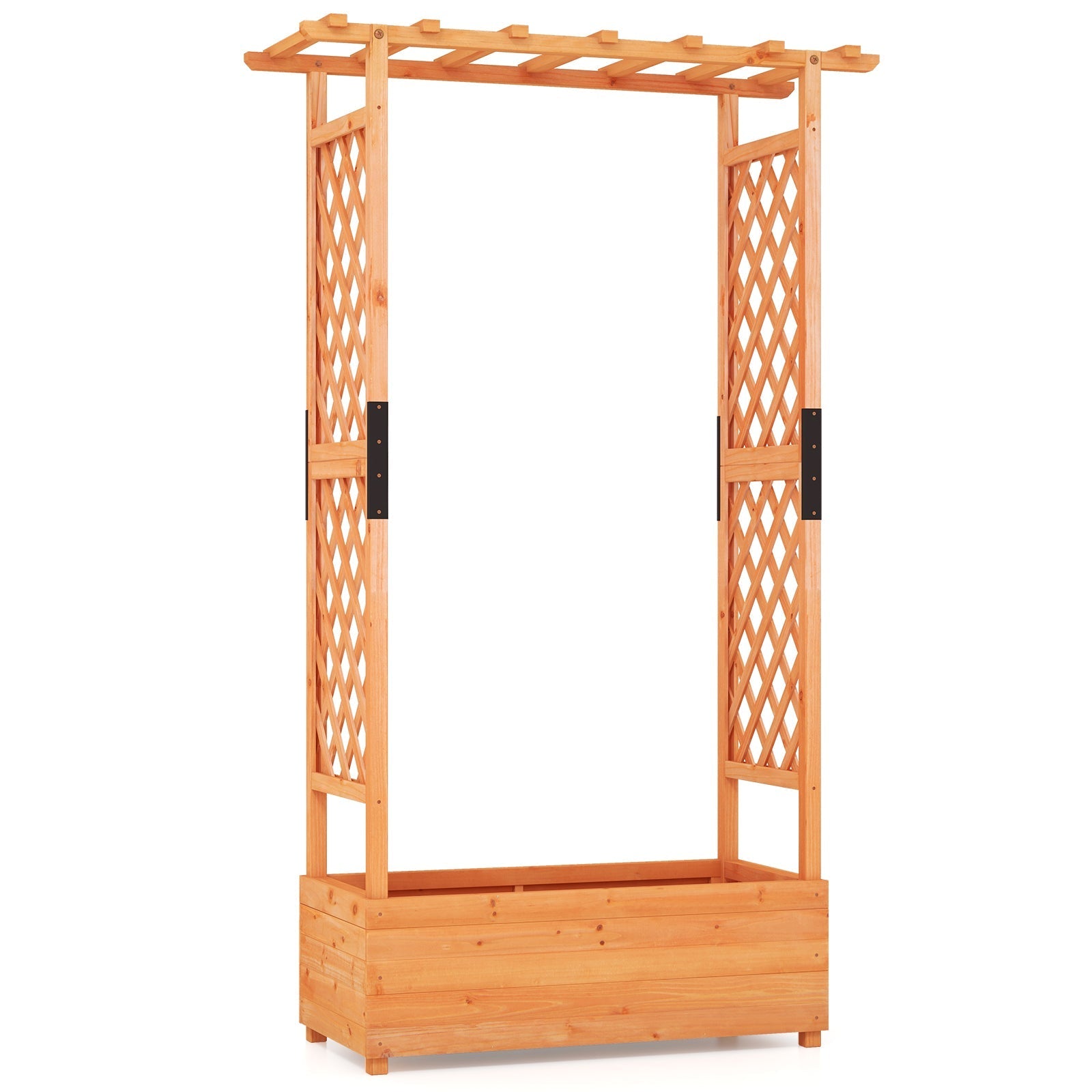 Raised Garden Bed with Arch Trellis-Orange - Cheeky Garden