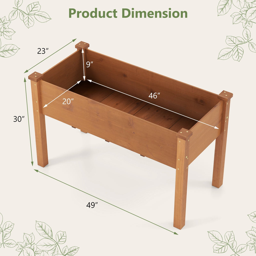 Raised Garden Bed with Legs and Drainage Holes for Backyard-Brown - Cheeky Garden