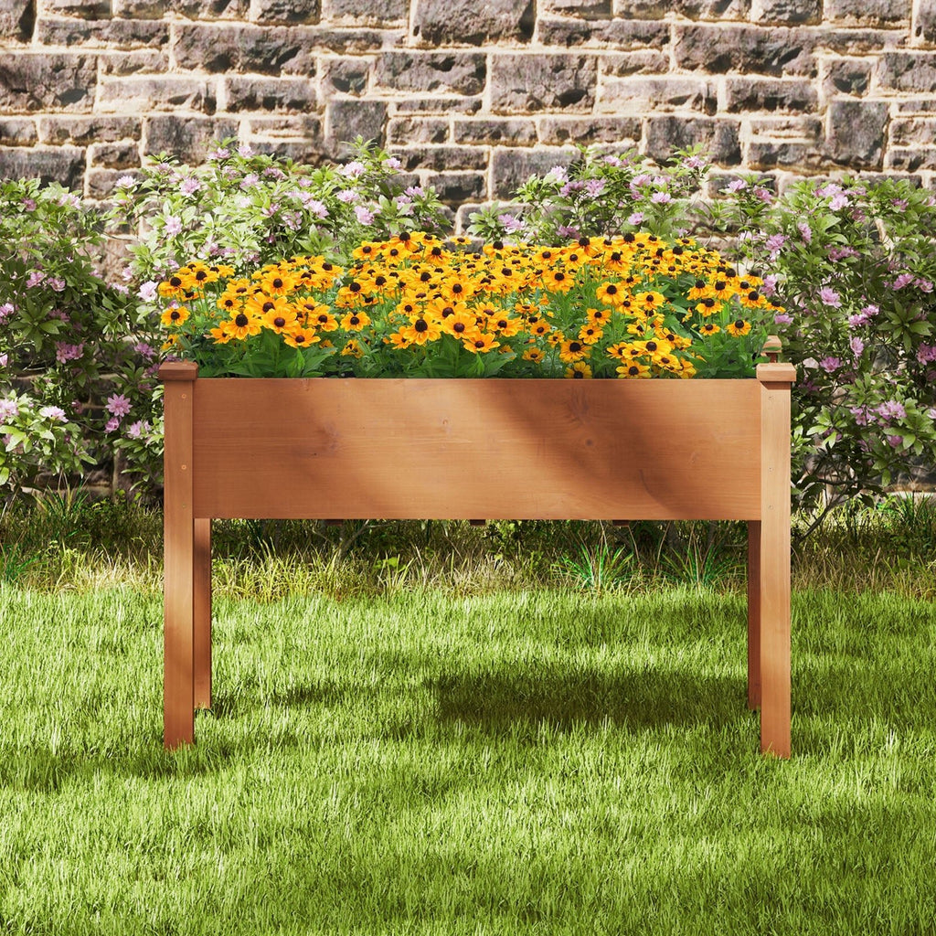 Raised Garden Bed with Legs and Drainage Holes for Backyard-Brown - Cheeky Garden