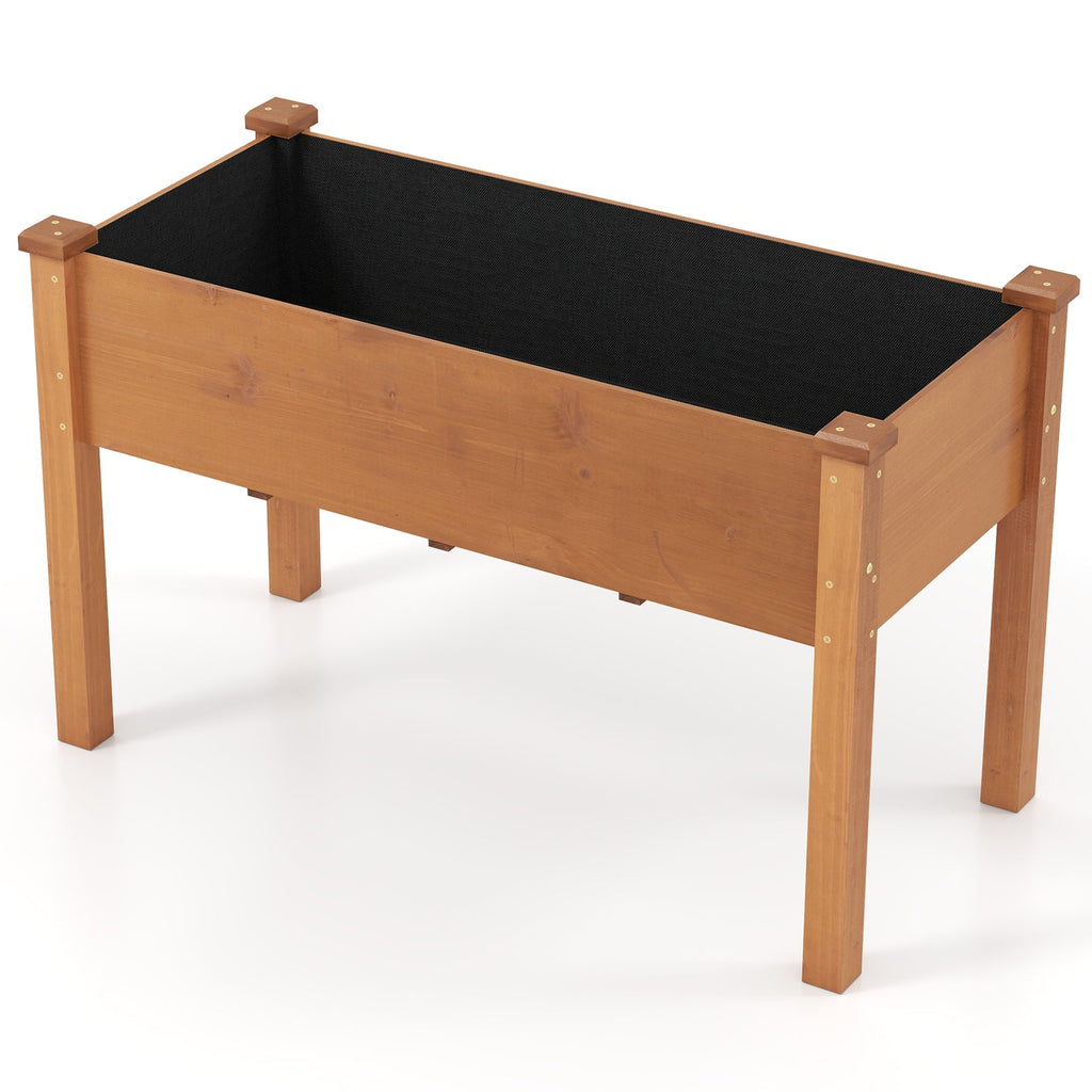 Raised Garden Bed with Legs and Drainage Holes for Backyard-Brown - Cheeky Garden