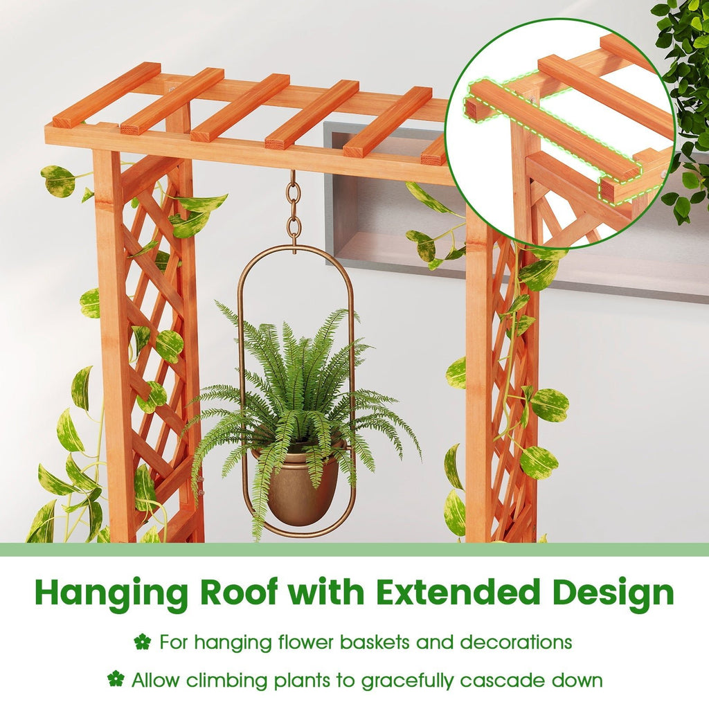 Raised Garden Bed with Side Trellis and Hanging Roof and Drainage Hole-Orange - Cheeky Garden