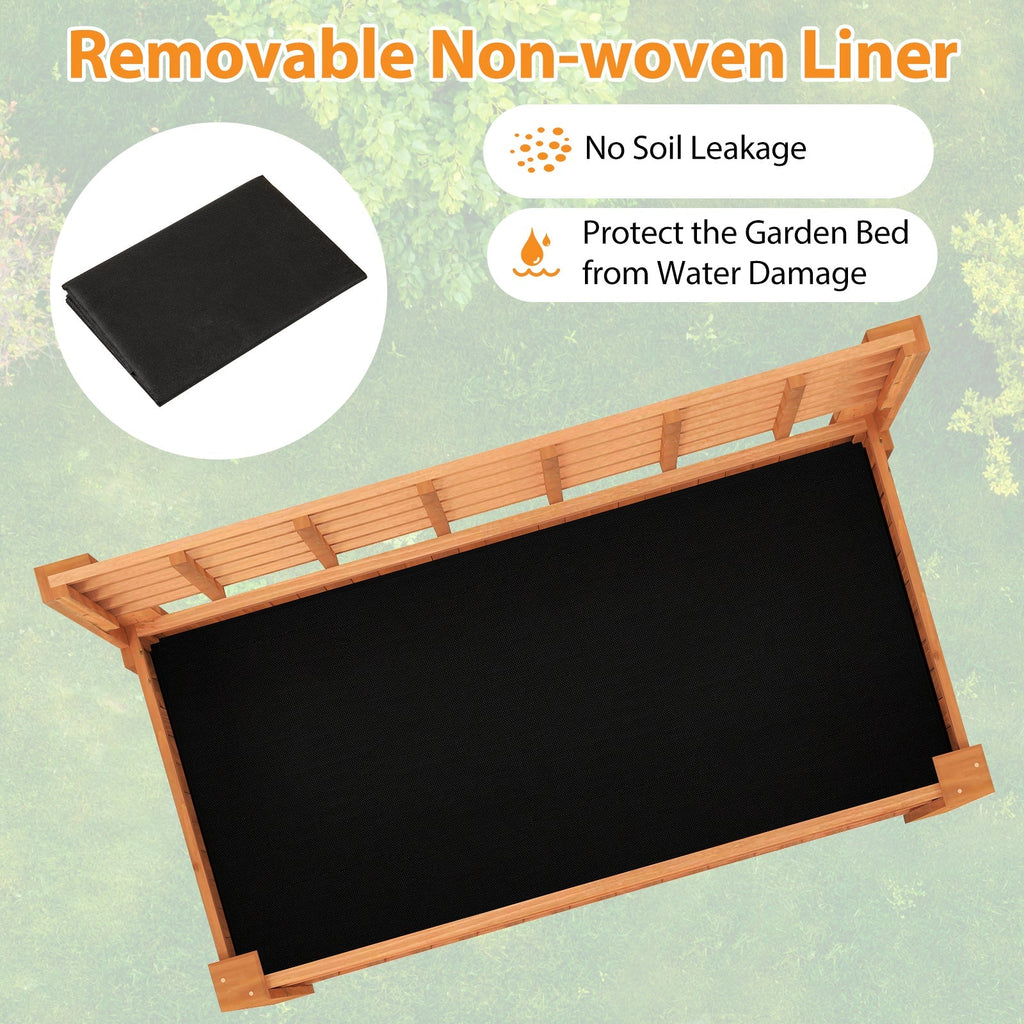 Raised Garden Bed with Trellis Wooden Elevated Planter Box with Legs - Cheeky Garden