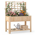 Raised Garden Bed with Trellis Wooden Elevated Planter Box with Legs - Cheeky Garden