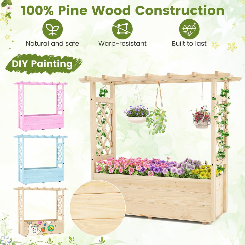 Raised Garden Bed Wooden Elevated Planter Box with Hanging Roof-L - Cheeky Garden