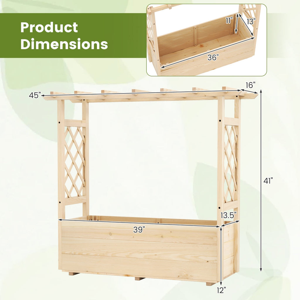 Raised Garden Bed Wooden Elevated Planter Box with Hanging Roof-L - Cheeky Garden