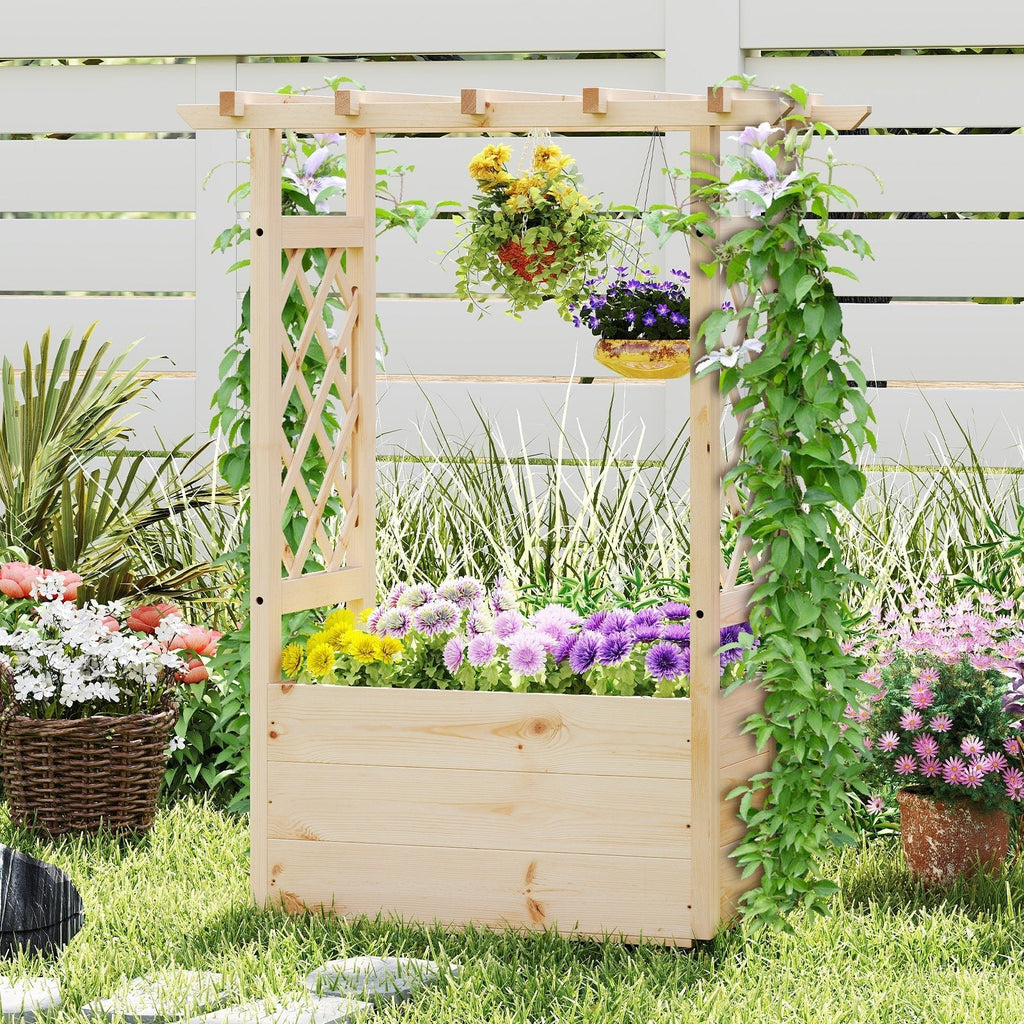 Raised Garden Bed Wooden Elevated Planter Box with Hanging Roof-S - Cheeky Garden