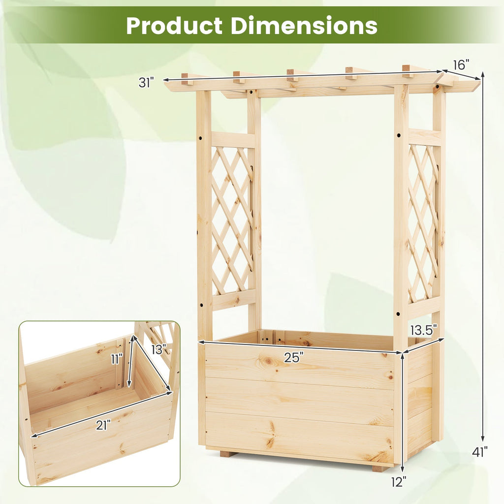 Raised Garden Bed Wooden Elevated Planter Box with Hanging Roof-S - Cheeky Garden