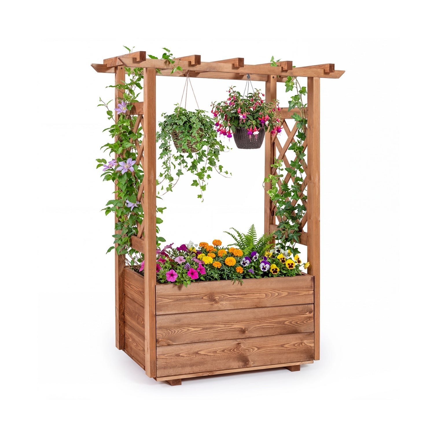 Raised Garden Bed Wooden Elevated Planter Box with Hanging Roof-S - Cheeky Garden