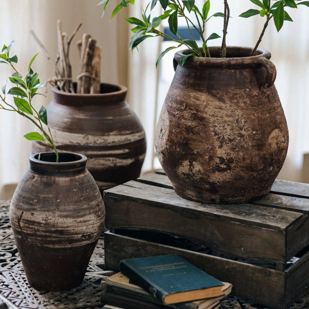 Restoration Brown Clay Pot - Cheeky Garden
