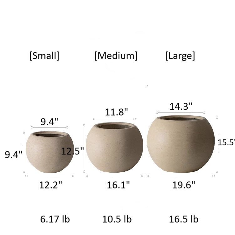 Round Magnesium Clay Planter - Cheeky Garden