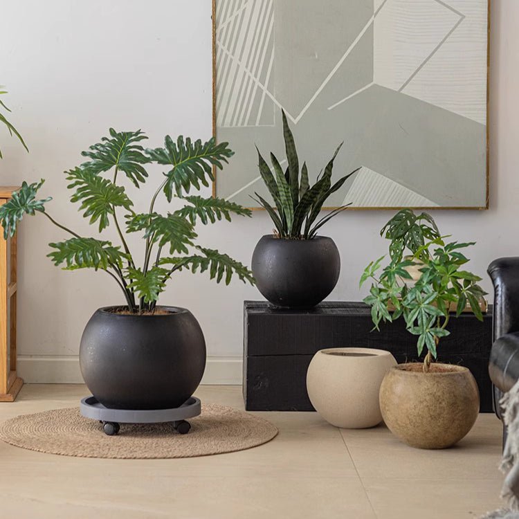 Round Magnesium Clay Planter - Cheeky Garden