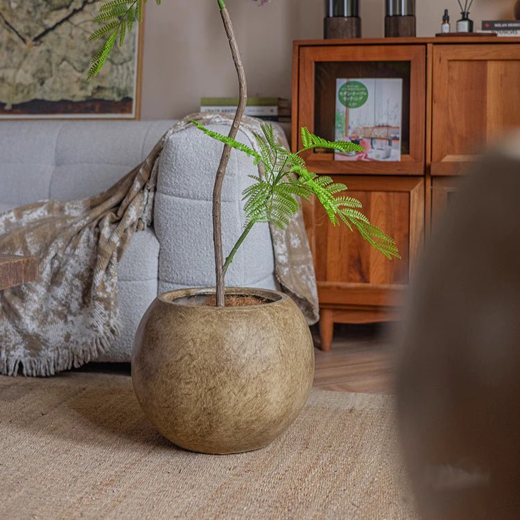 Round Magnesium Clay Planter - Cheeky Garden
