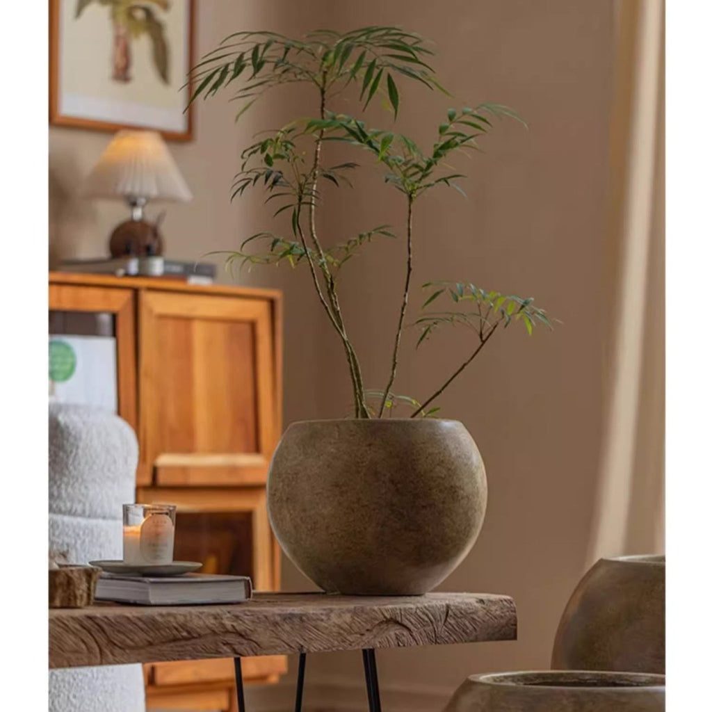 Round Magnesium Clay Planter - Cheeky Garden
