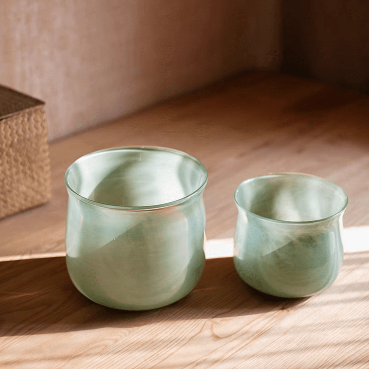 Ruhai Low Glass Vase - Cheeky Garden