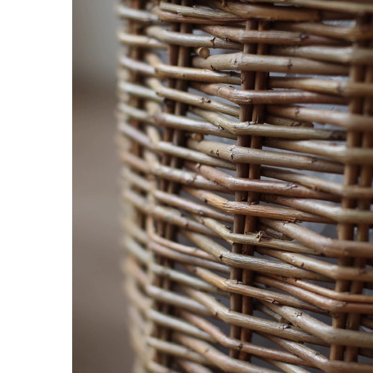 Rustic Round Wicker Planter with Liner - Cheeky Garden