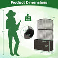 Set of 2 49 Inch Raised Garden Bed with Trellis and Wicker Planter Box - Cheeky Garden