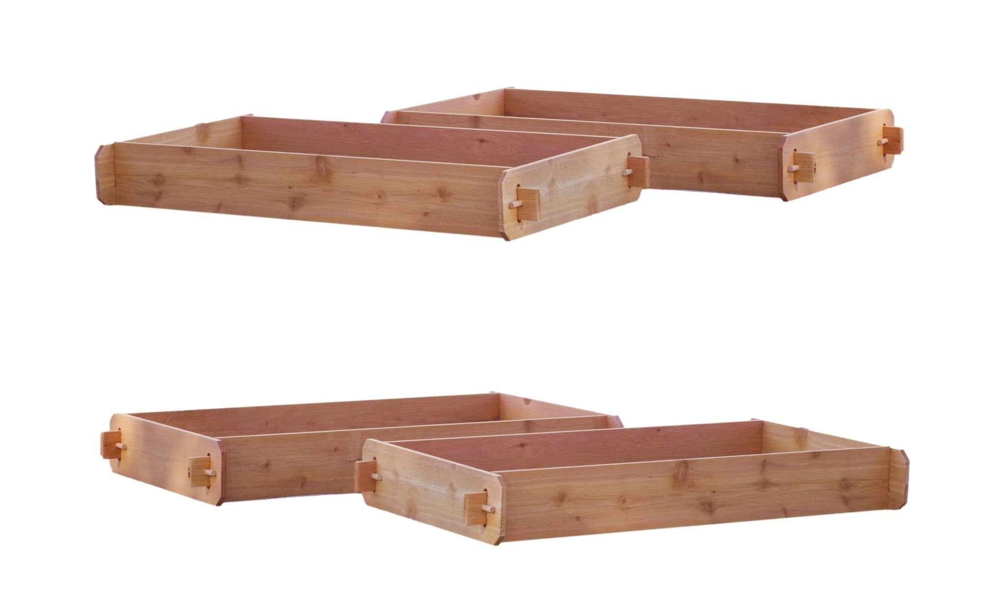Set of 2 Easy Double Deep Cedar Raised Bed Kits – 2’ x 4’ - Cheeky Garden