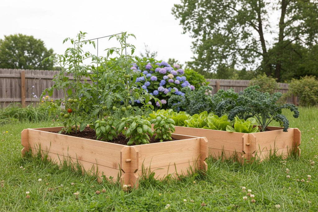 Set of 2 Easy Double Deep Cedar Raised Bed Kits – 2’ x 4’ - Cheeky Garden