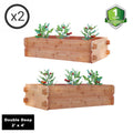 Set of 2 Easy Double Deep Cedar Raised Bed Kits – 2’ x 4’ - Cheeky Garden