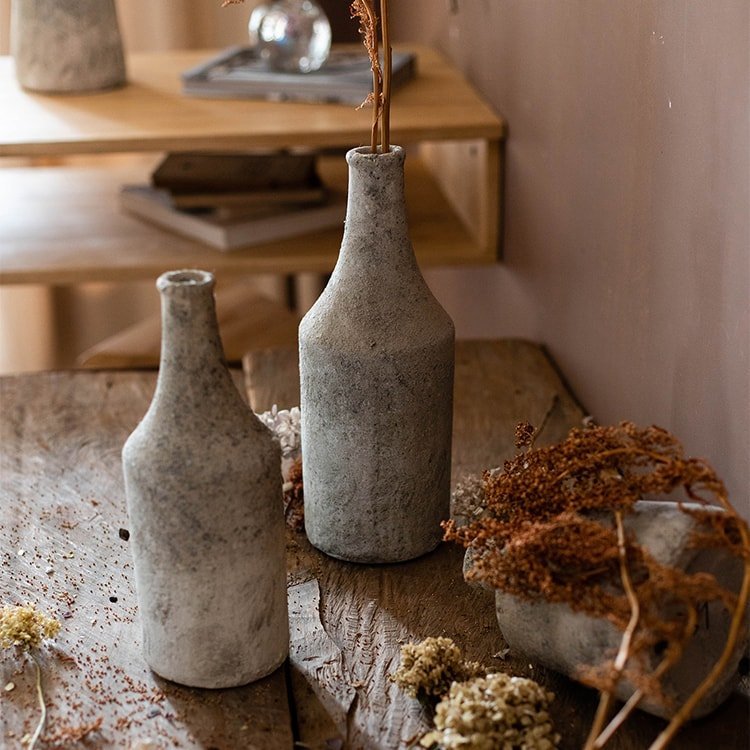 Small Opening Rough Textured Dried Flower Vase - Cheeky Garden