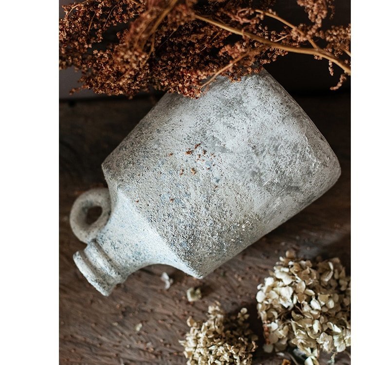 Small Opening Rough Textured Dried Flower Vase - Cheeky Garden
