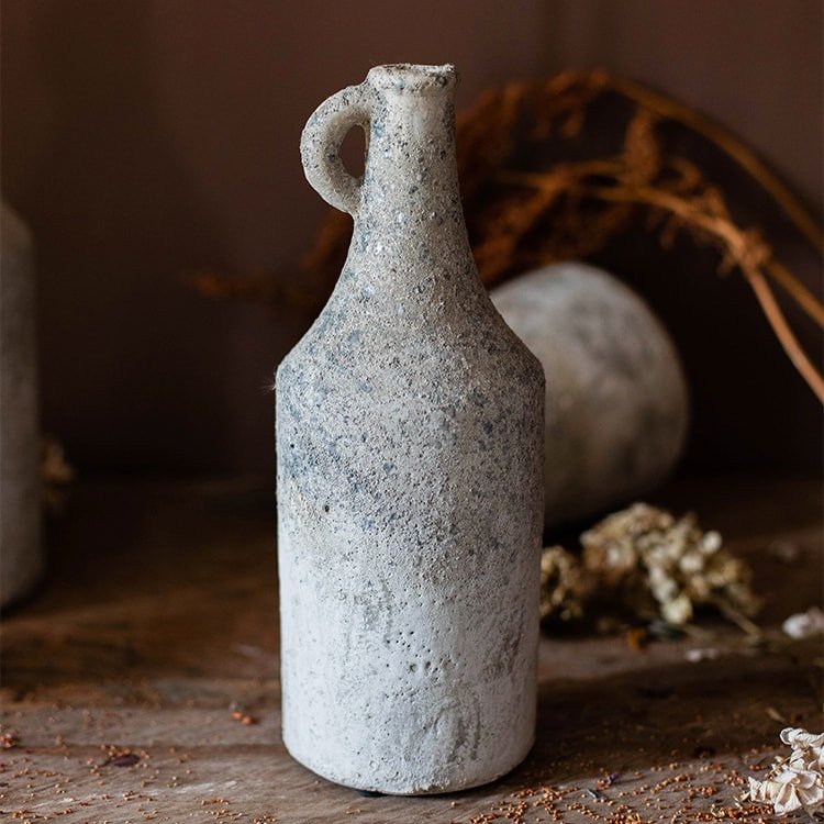 Small Opening Rough Textured Dried Flower Vase - Cheeky Garden