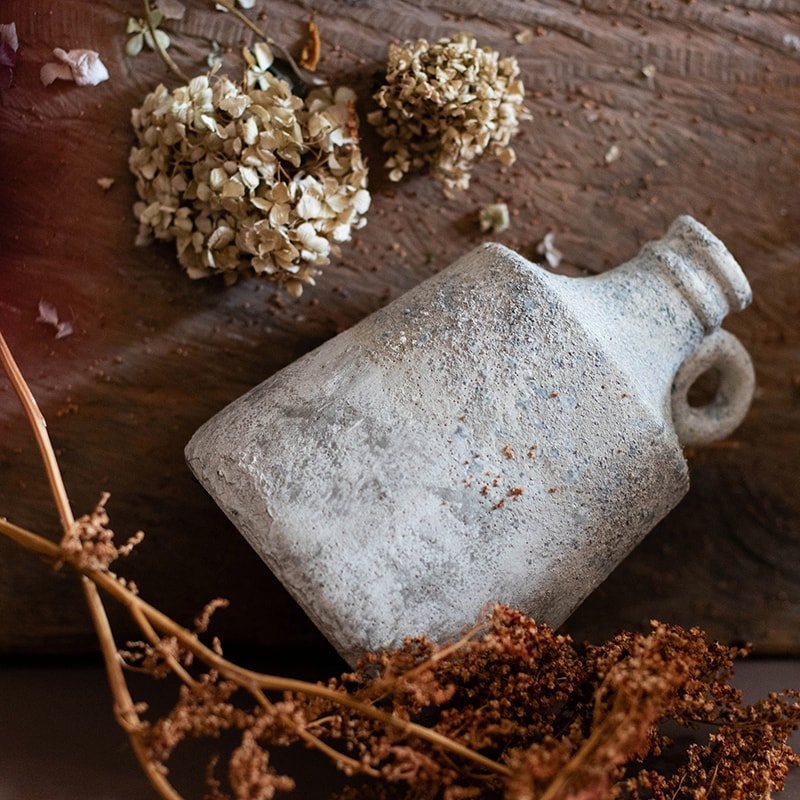Small Opening Rough Textured Dried Flower Vase - Cheeky Garden