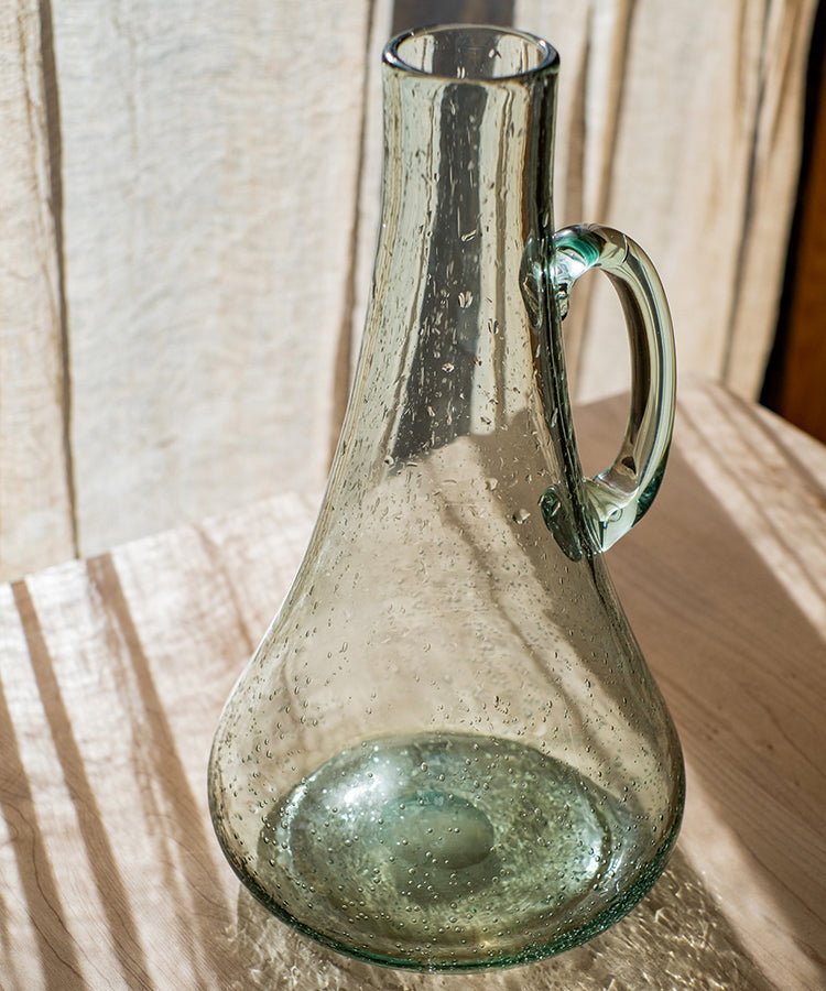 Small Openning Bubble Glass Kettle Vase 13" Tall - Cheeky Garden