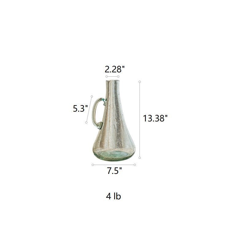 Small Openning Bubble Glass Kettle Vase 13" Tall - Cheeky Garden